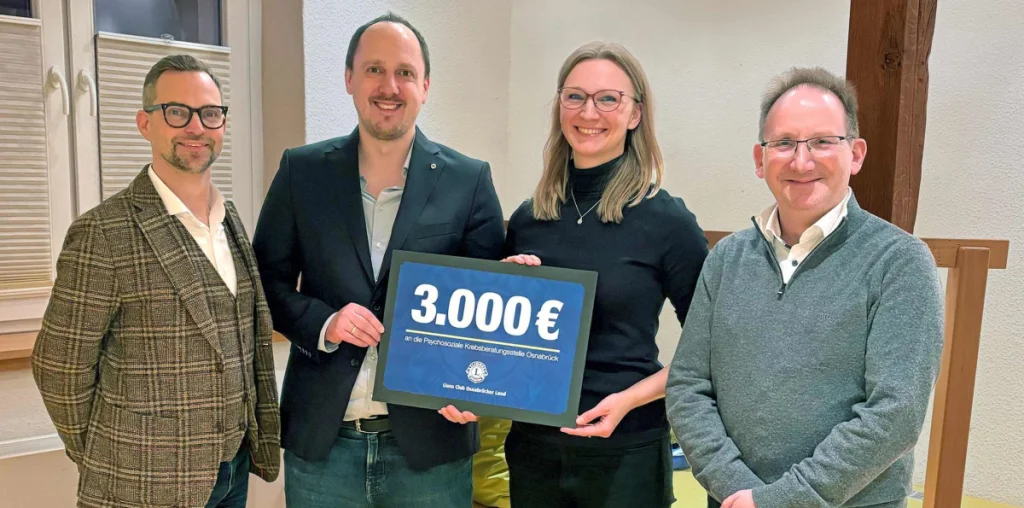 3.000 Euro Spende vom Lions Club Osnabrücker Land