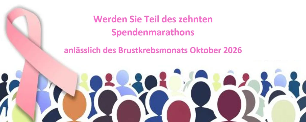 Werden Sie Teil des zehnten Spendenmarathons anlässlich des Brustkrebsmonats Oktober