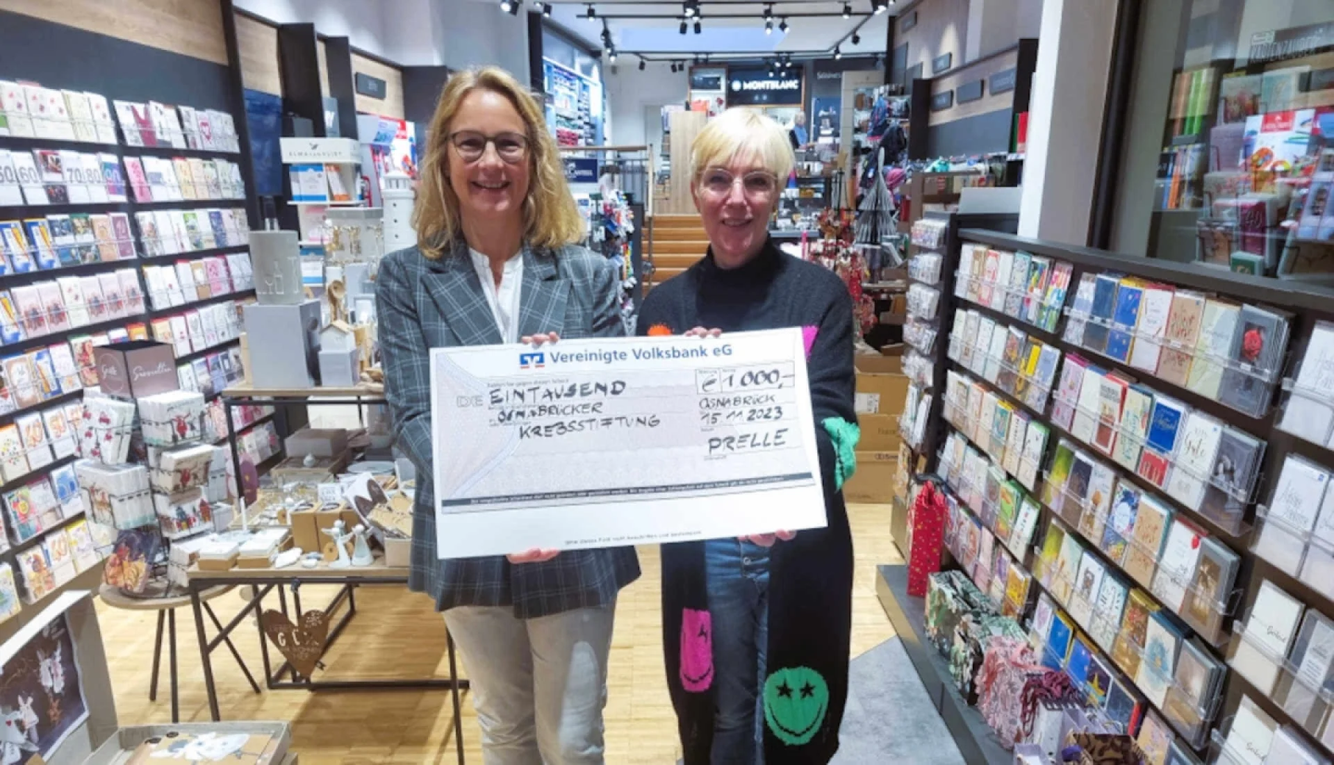 Vorweihnachtliche Bescherung in Höhe von 1.000 Euro vom prelle shop